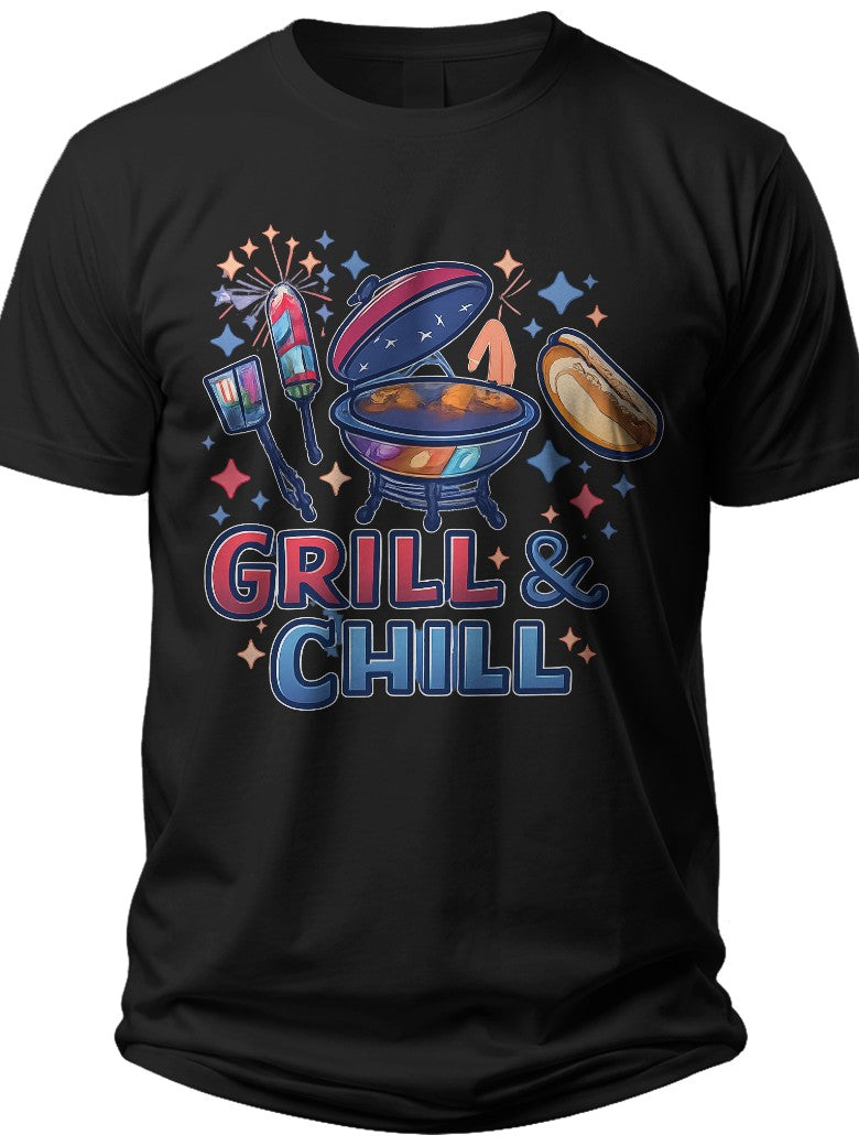 Summer Grills & Thrills 4th of July Shirt Women - Adult Unisex Tee