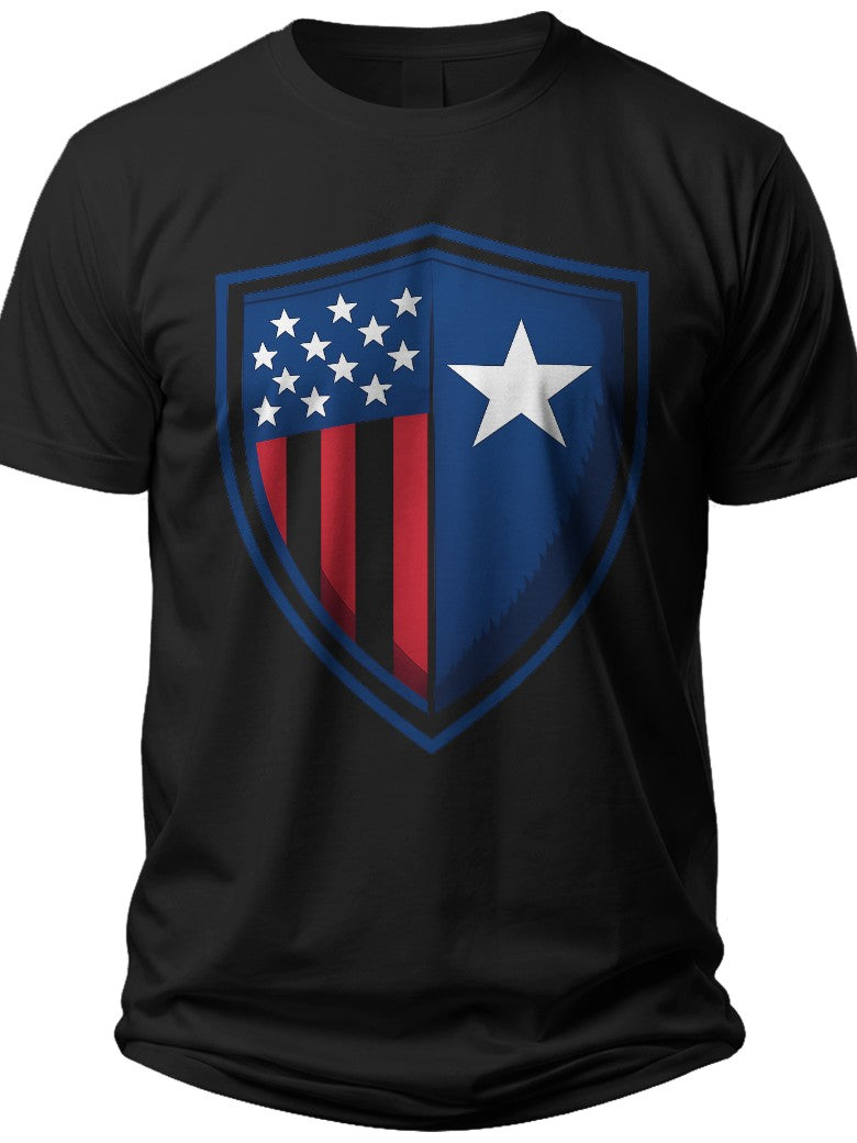 Stars and Stripes Shield Men's 4th of July T-shirts - Adult Unisex Tee