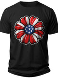 Stars and Stripes Bloom Red White and Blue Shirts for Women - Adult Unisex Tee