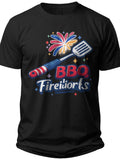 Stars & Stripes BBQ Funny Fourth of July Shirts - Adult Unisex Tee