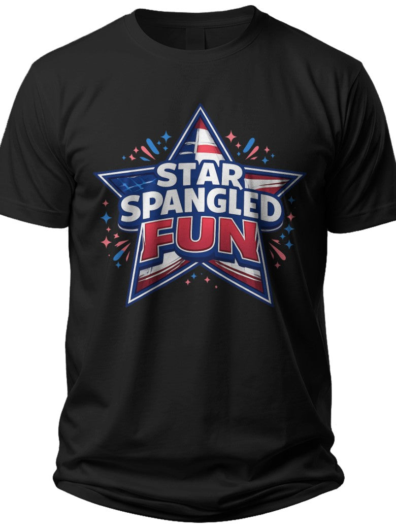Star Spangled Fun Funny 4th of July Shirts for Men - Adult Unisex Tee