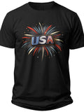 Sparkle USA Text Fourth of July Shirt Women - Adult Unisex Tee