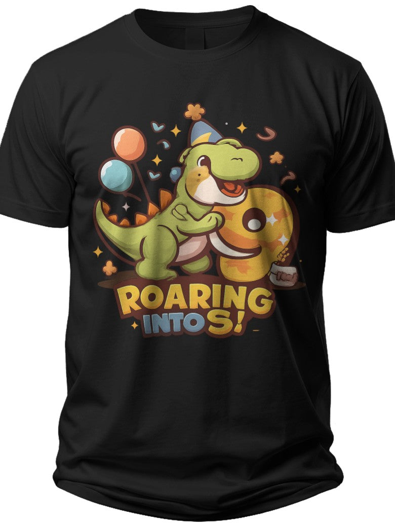 Roaring 9 Dino 9th Birthday Shirt - Adult Unisex Tee