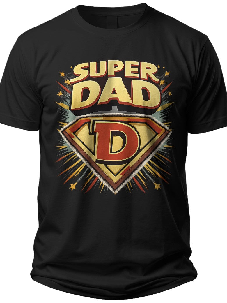 Retro Super Dad Personalized Fathers Day Shirt - Adult Unisex Tee
