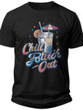 Retro Fourth Beverage Chill the Fourth Out Shirt - Adult Unisex Tee