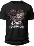 Relaxed Firework Chill the Fourth Out Shirt - Adult Unisex Tee