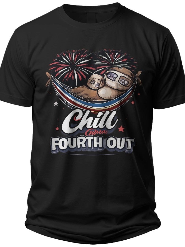 Relaxed Firework Chill the Fourth Out Shirt - Adult Unisex Tee