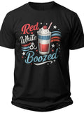 Red White & Boozed 4th of July Shirt Funny - Adult Unisex Tee