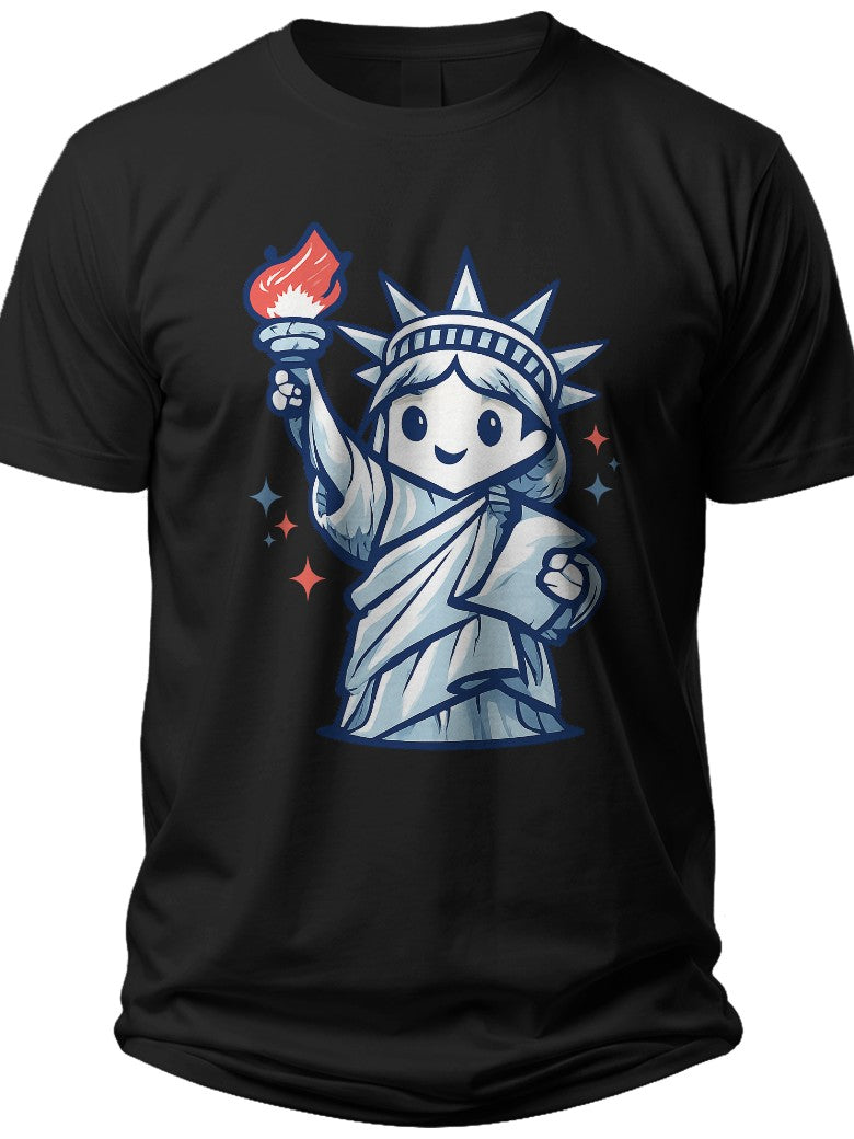 Playful Lady Liberty Fourth of July Shirts for Boys - Adult Unisex Tee