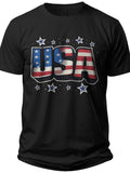 Patriotic USA Letters 4th of July Tshirts - Adult Unisex Tee