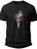 Patriotic Torch Flame Independence Day Shirt - Adult Unisex Tee