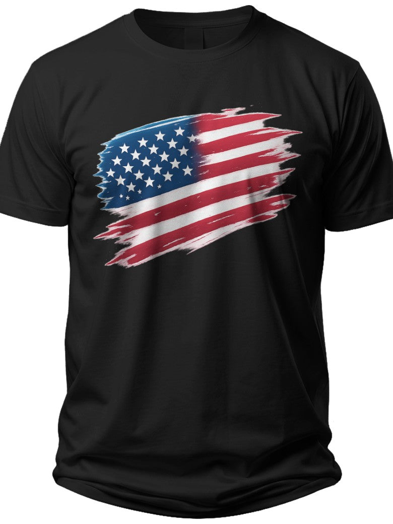 Patriotic Stripes & Stars 4th of July Shirt for Women - Adult Unisex Tee