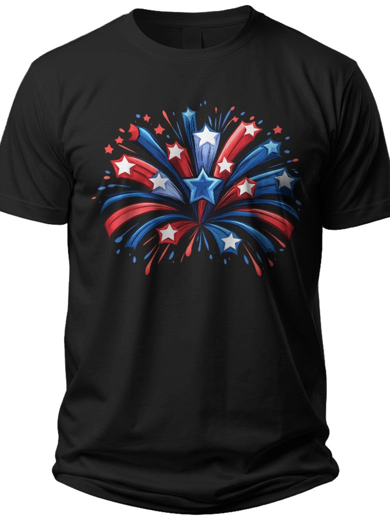 Patriotic Star Burst Fourth of July Shirts - Adult Unisex Tee