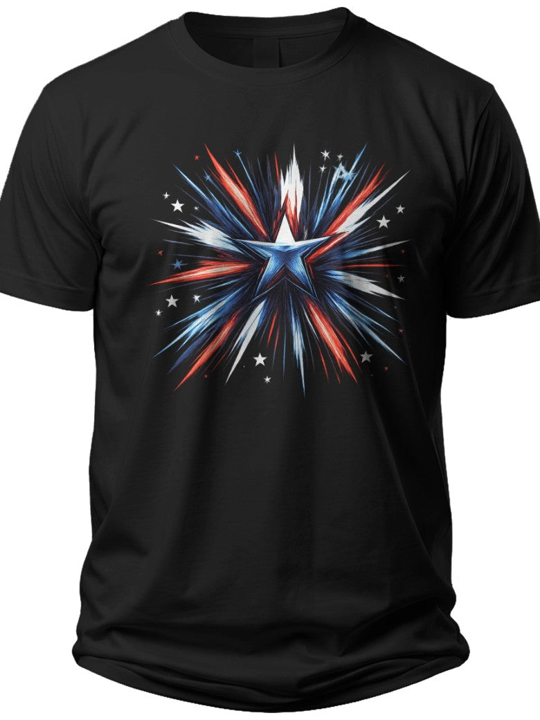 Patriotic Star Burst 4th of July Sweatshirt - Adult Unisex Tee