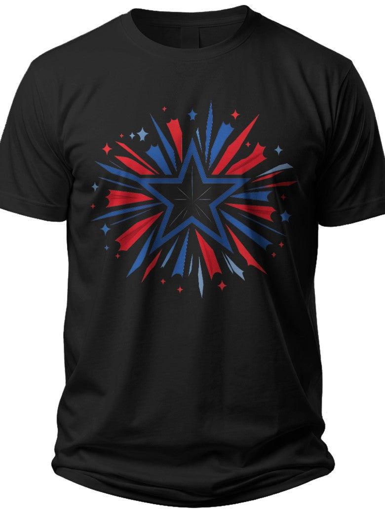 Patriotic Star Burst 4th of July Shirts Men - Adult Unisex Tee