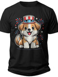 Patriotic Pup 4th of July Funny Shirts - Adult Unisex Tee