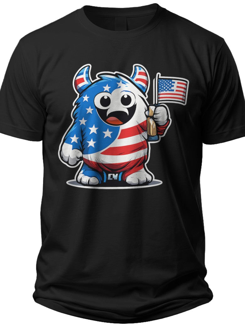 Patriotic Monster Toddler Boy 4th of July Shirt - Adult Unisex Tee