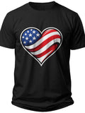 Patriotic Heart Shape Fourth July Shirts Women - Adult Unisex Tee