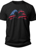 Patriotic Heart Hands 4th of July Couples Shirts - Adult Unisex Tee