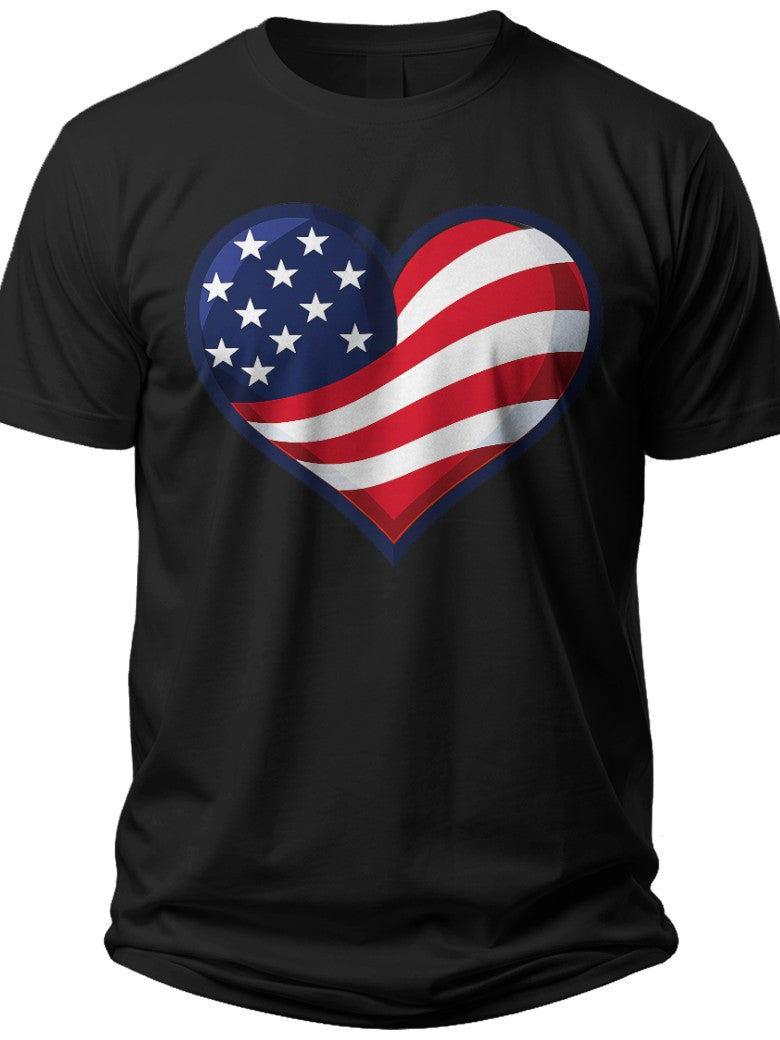 Patriotic Heart 4th of July Women's Shirts - Adult Unisex Tee