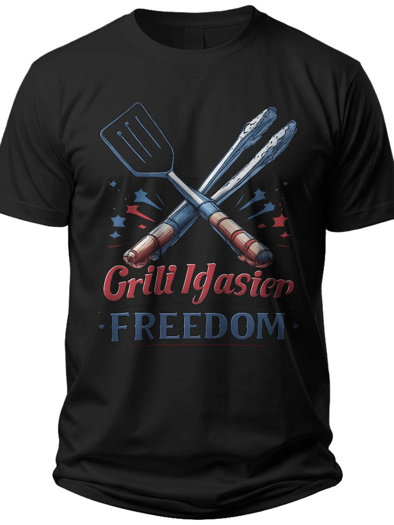 Patriotic Grill Master 4th of July Shirt Funny - Adult Unisex Tee