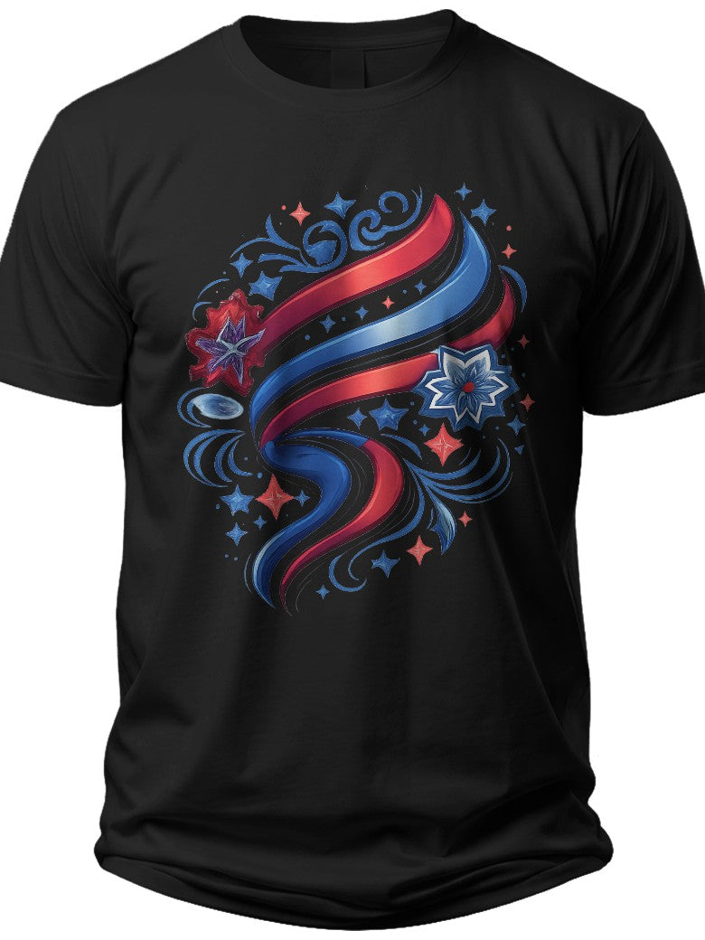 Patriotic Floral Stripes Womens 4th of July Shirt - Adult Unisex Tee