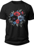 Patriotic Floral Bloom Flag Day Shirts for Women - Adult Unisex Tee