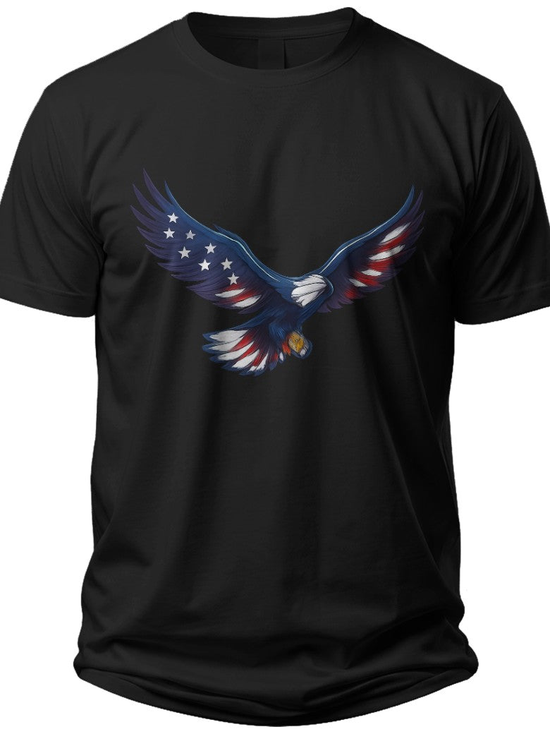 Patriotic Eagle Silhouette Flag Day Shirt - Adult Unisex Tee