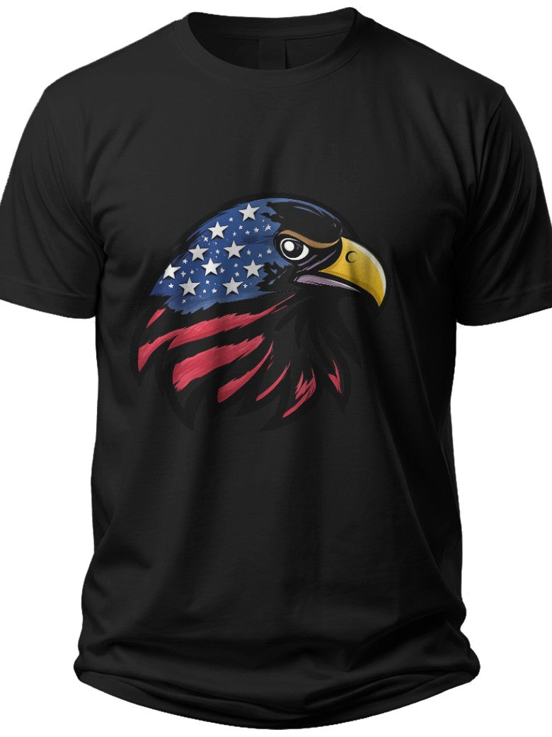 Patriotic Eagle Outline Men's 4th of July T-shirts - Adult Unisex Tee