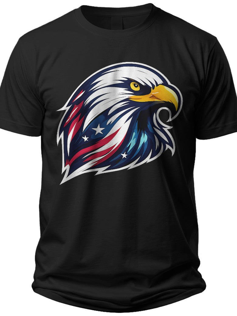Patriotic Eagle Head 4th July Shirts for Men - Adult Unisex Tee