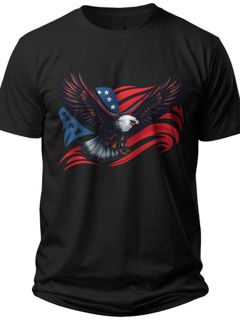 Patriotic Eagle Flight 4 Th of July Shirts - Adult Unisex Tee