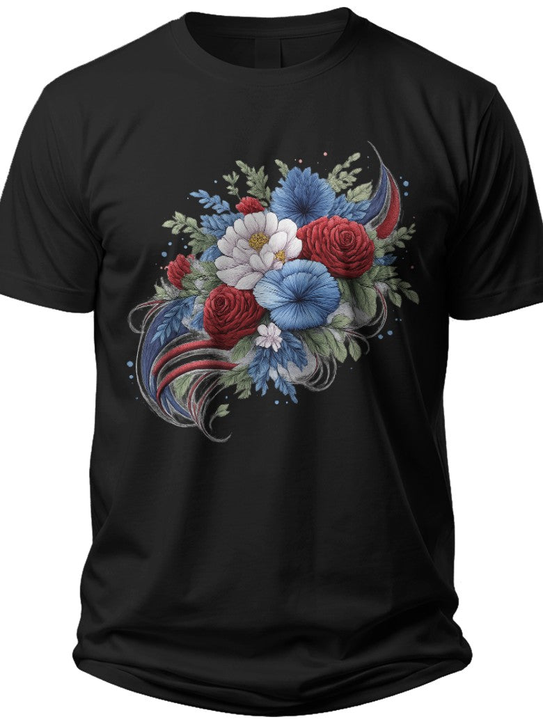 Patriotic Blossom Women 4th of July Shirt - Adult Unisex Tee