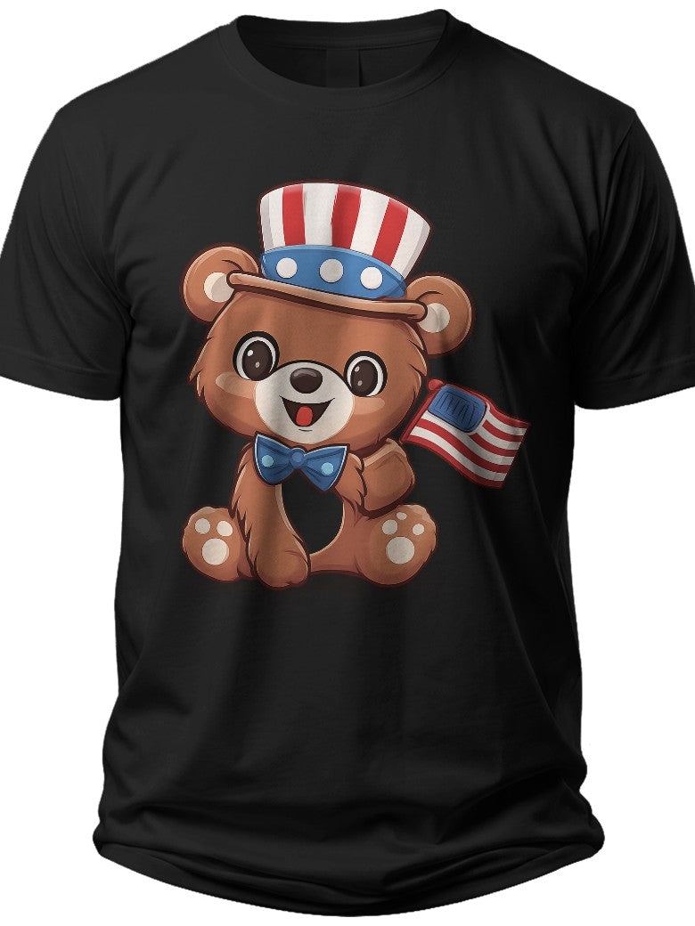Patriotic Bear Cub 4th of July Shirts Kids - Adult Unisex Tee