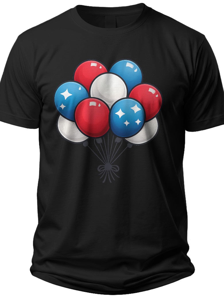 Patriotic Balloons Cluster Cute 4th of July Shirts - Adult Unisex Tee