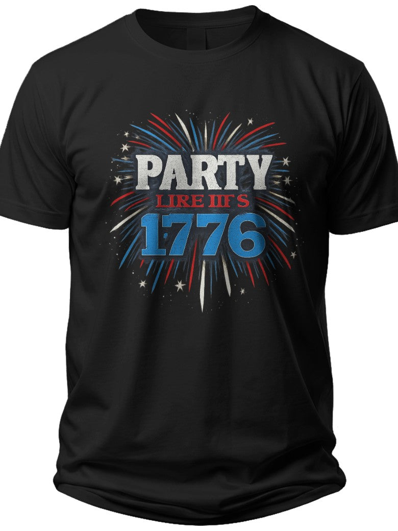 Party 1776 Funny Fourth of July Shirts for Men - Adult Unisex Tee