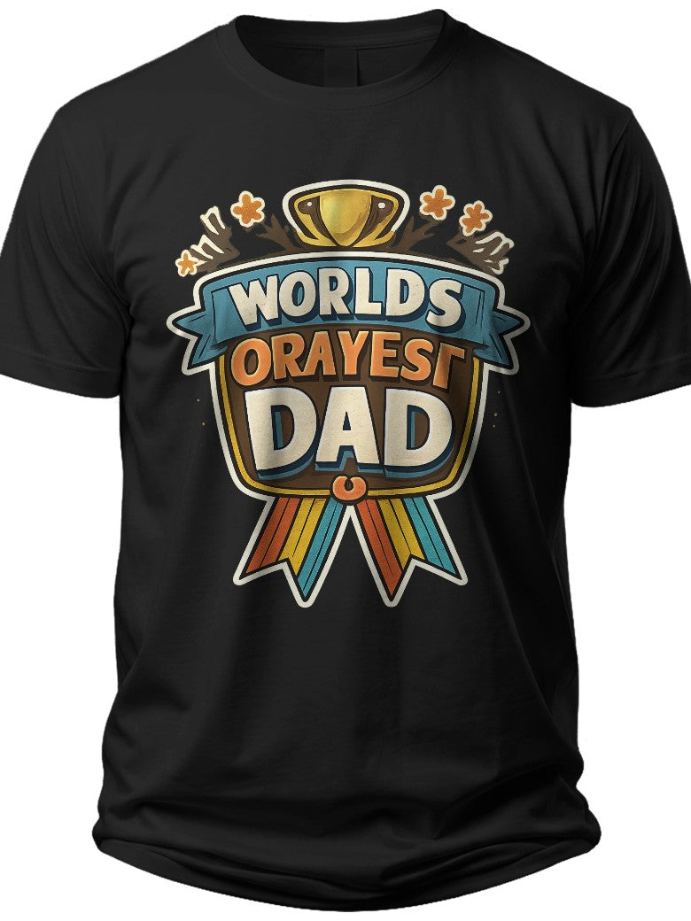 Okayest Dad Badge Funny Fathers Day Shirts - Adult Unisex Tee