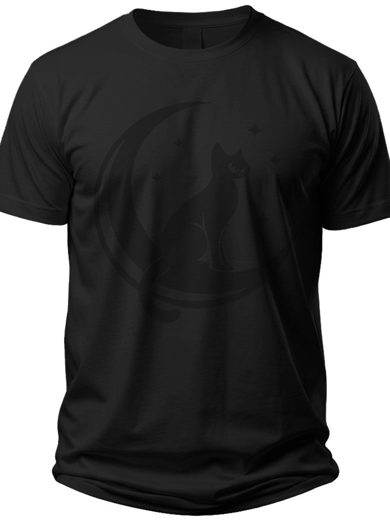 Lunar Cat Silhouette Halloween Shirt - Adult Unisex Tee
