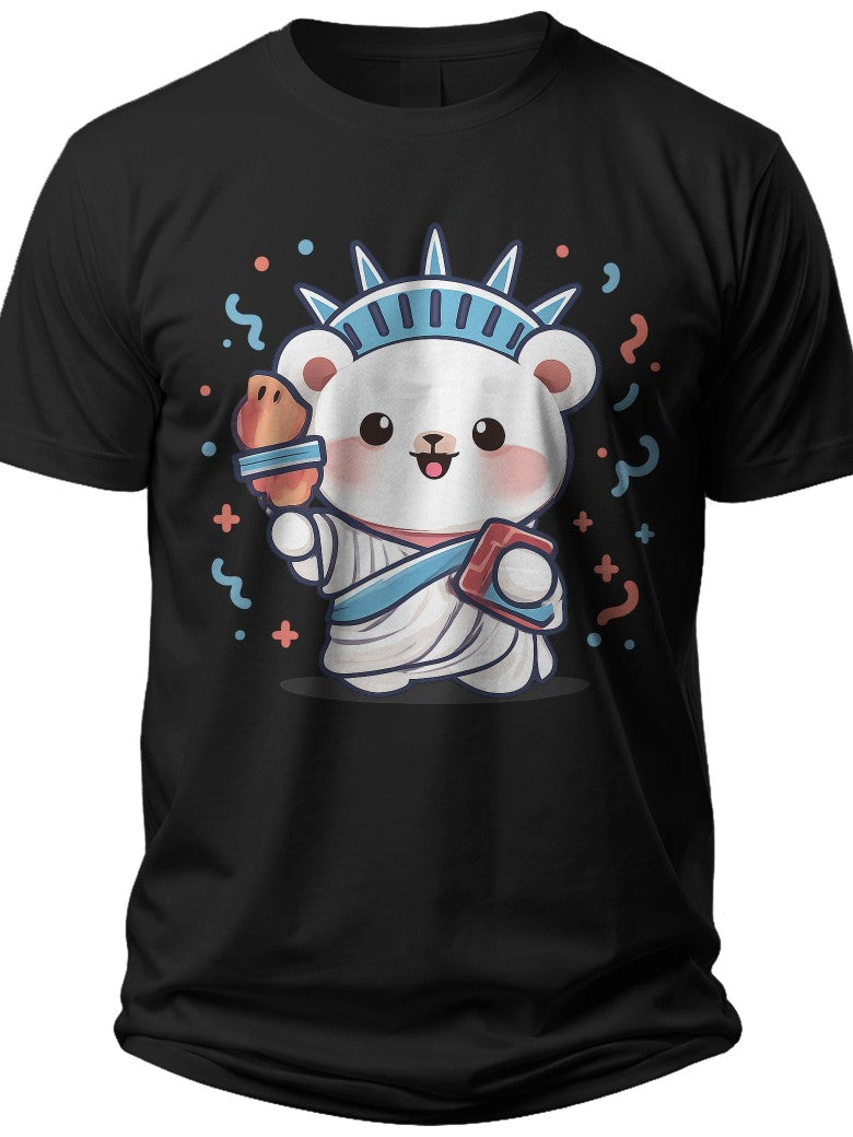 Little Liberty Bear Kids 4th of July Shirts - Adult Unisex Tee