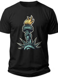 Liberty's Torch Minimal 4th of July T Shirts for Men - Adult Unisex Tee