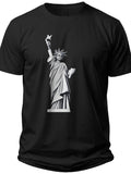 Liberty Torch Silhouette 4th of July Mens Shirt - Adult Unisex Tee