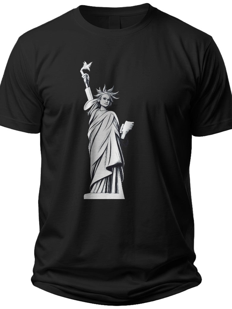 Liberty Torch Silhouette 4th of July Mens Shirt - Adult Unisex Tee