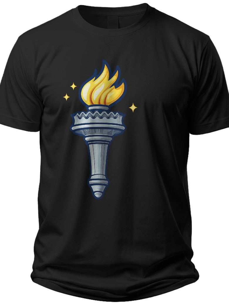 Liberty Torch Icon Fourth of July Shirts - Adult Unisex Tee