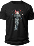 Liberty Torch & Stars Independence Day Shirts for Men - Adult Unisex Tee