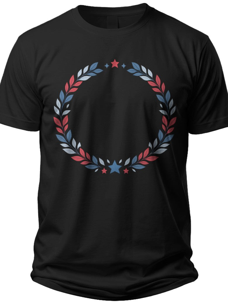 Liberty Star Wreath Fourth of July Shirt Women - Adult Unisex Tee