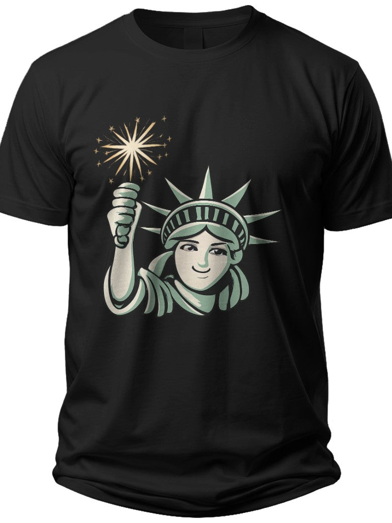 Liberty Sparkler Fun Funny Fourth of July Shirts - Adult Unisex Tee