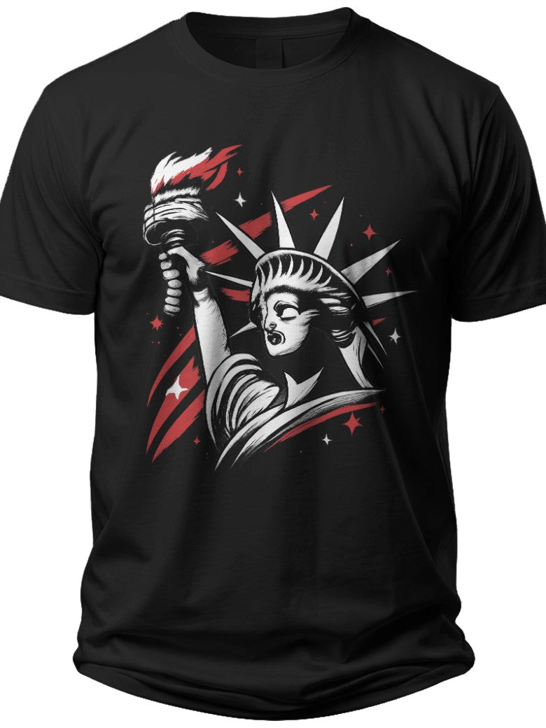 Liberty Silhouette 4 of July Shirts for Men - Adult Unisex Tee