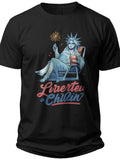 Liberty Lady Chillin' Funny 4th of July Shirts - Adult Unisex Tee
