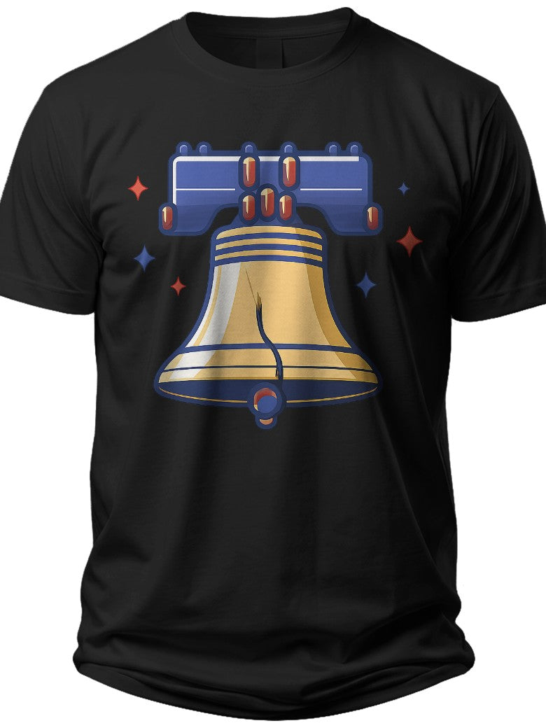 Liberty Bell Outline Fourth of July Men's Shirts - Adult Unisex Tee