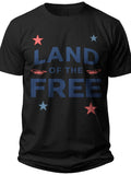 Land of the Free Typographic Fourth of July Shirts - Adult Unisex Tee