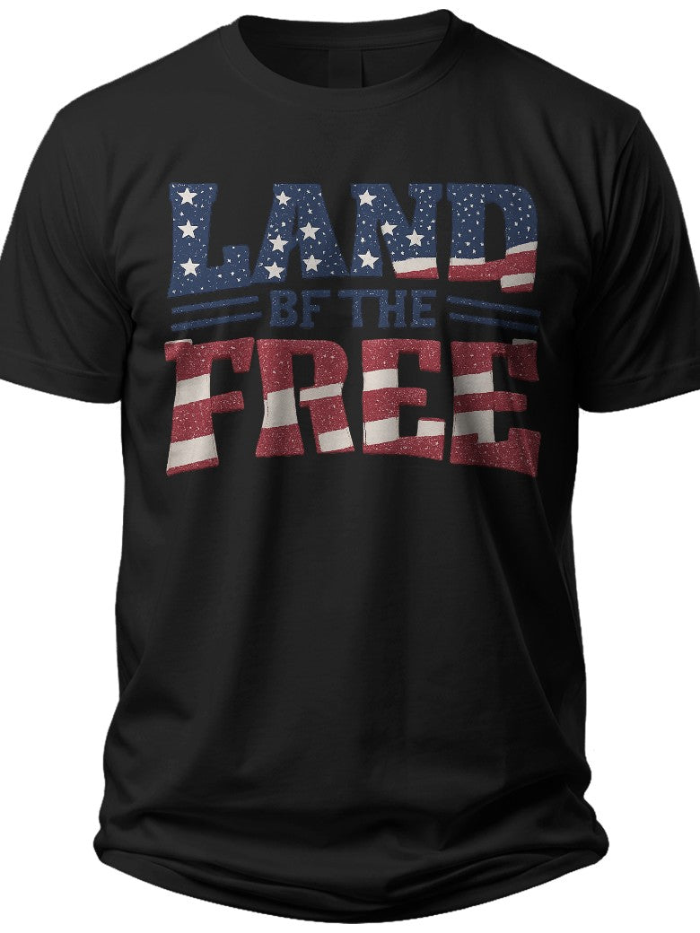 Land of the Free Mens Forth of July Shirts - Adult Unisex Tee